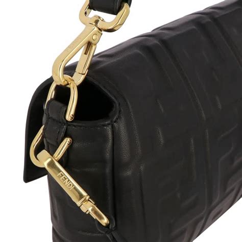 fendi bag black leather|Fendi baguette crossbody.